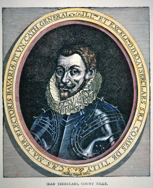 Portrét Johanna Tserclaese (barevné lito) od School English