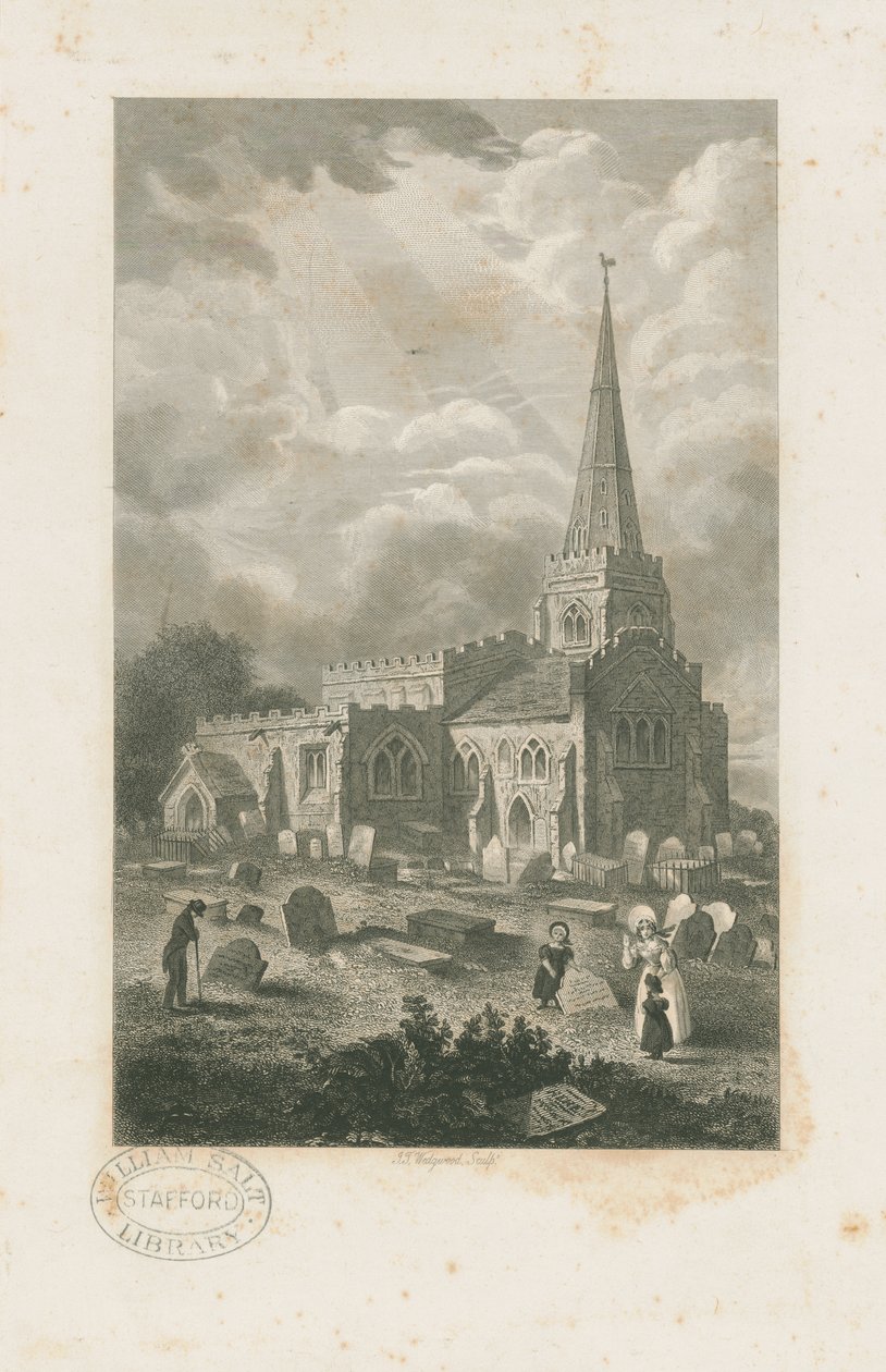 Wolstanton Church: rytina a [? 19. století] (tisk) od School English