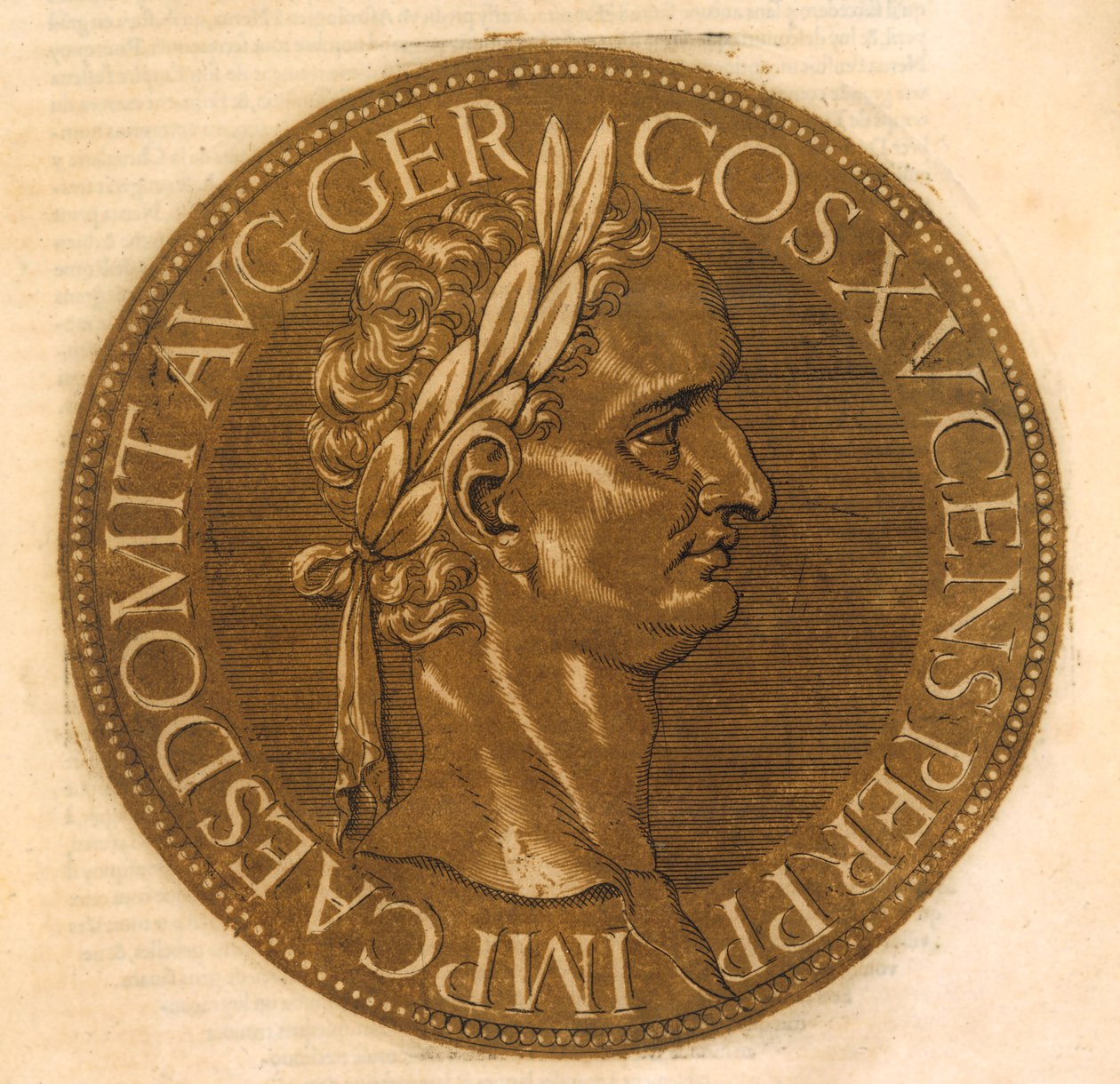 Císař Domitianus (barevné lito) od School French
