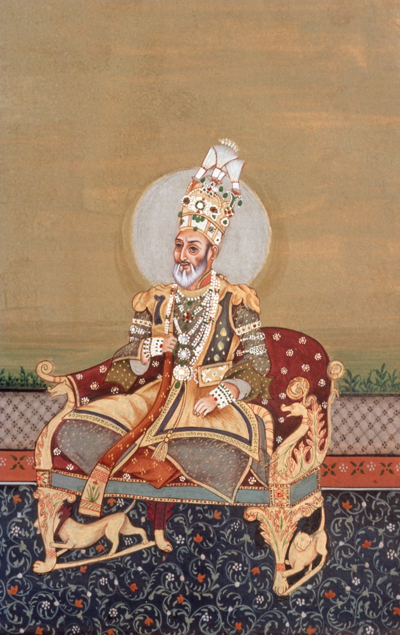 Mogulská miniatura Bahadurshah Jafer od School Indian