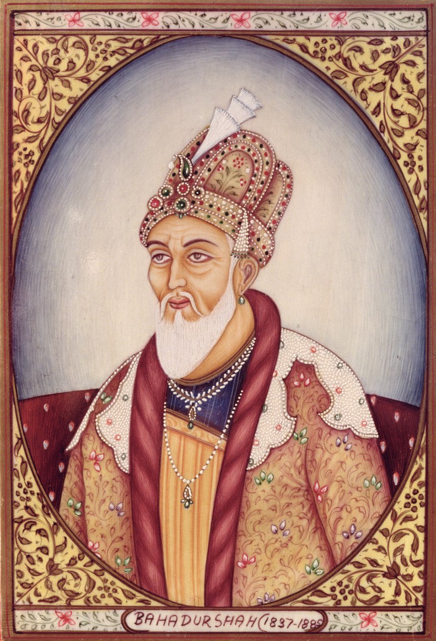 Portrét Bahádúra Šáha II (1775-1862) od School Indian