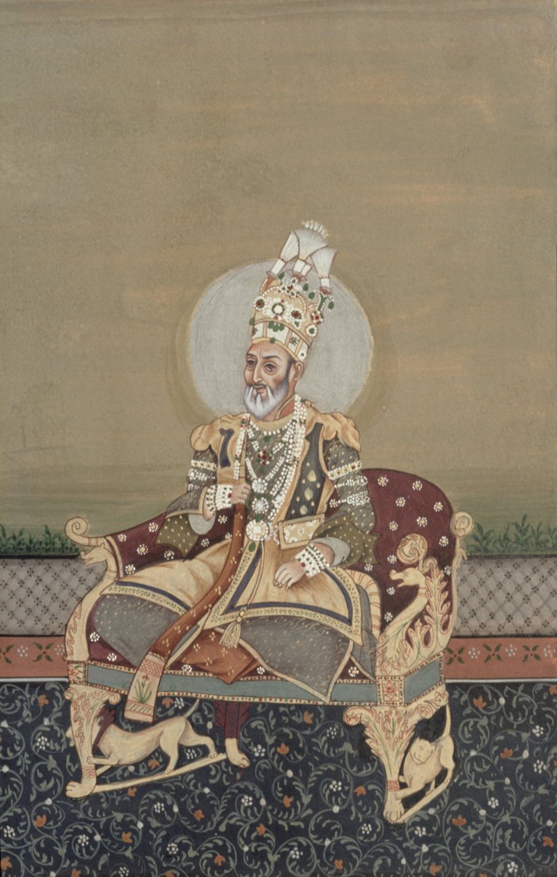 Portrét Bahádúra Šáha II (1775-1862) od School Indian