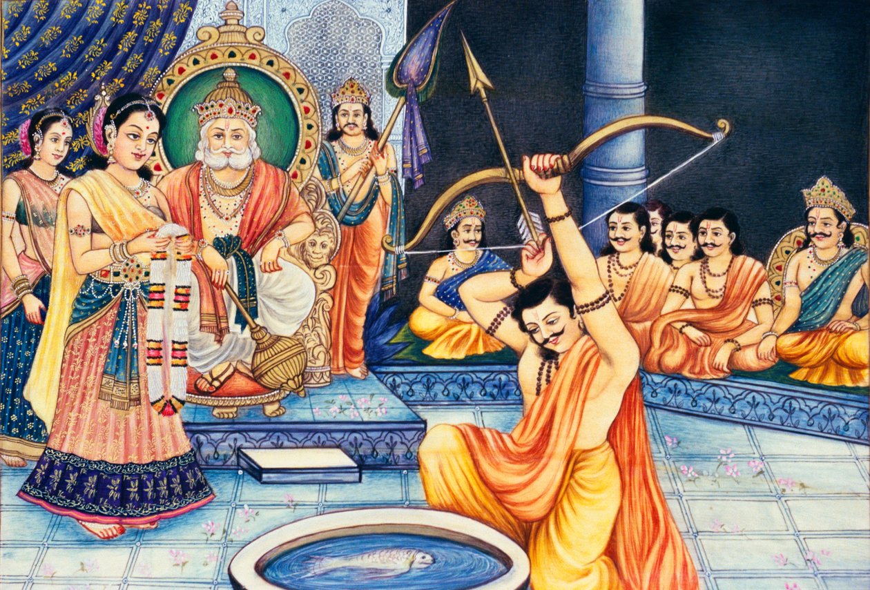 Swayamvar Miniaturní malba na slonovině od School Indian