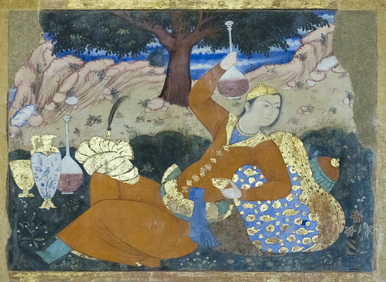 Tuoreena Chehel Sotoun Palacessa, Esfahanissa, Iranissa od School Iranian