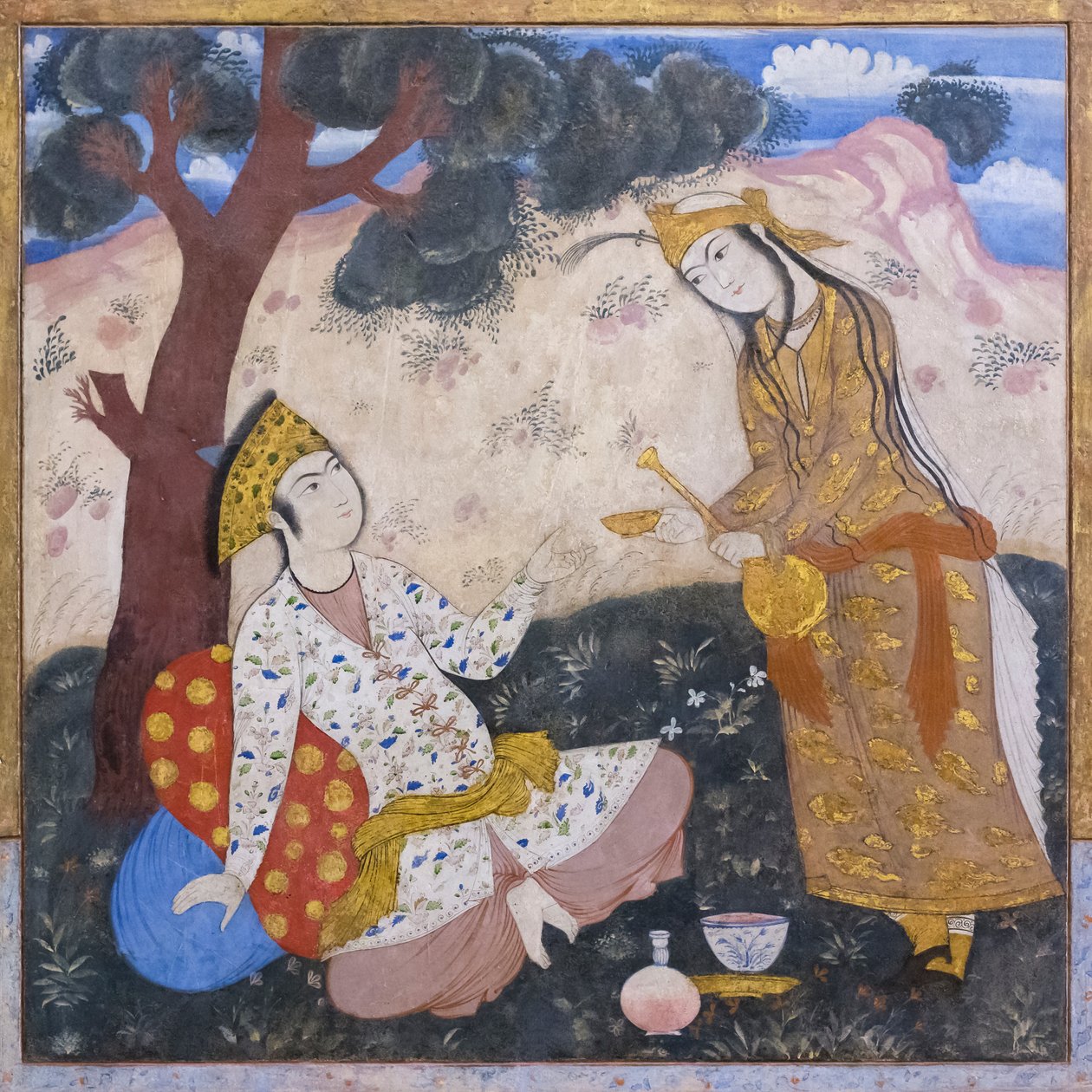 Čerstvé v paláci Chehel Sotoun, Esfahan, Írán od School Iranian