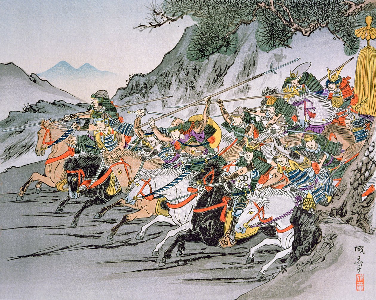 Bitva o průsmyk Shizugatake 1583 (barevné lito) od School Japanese