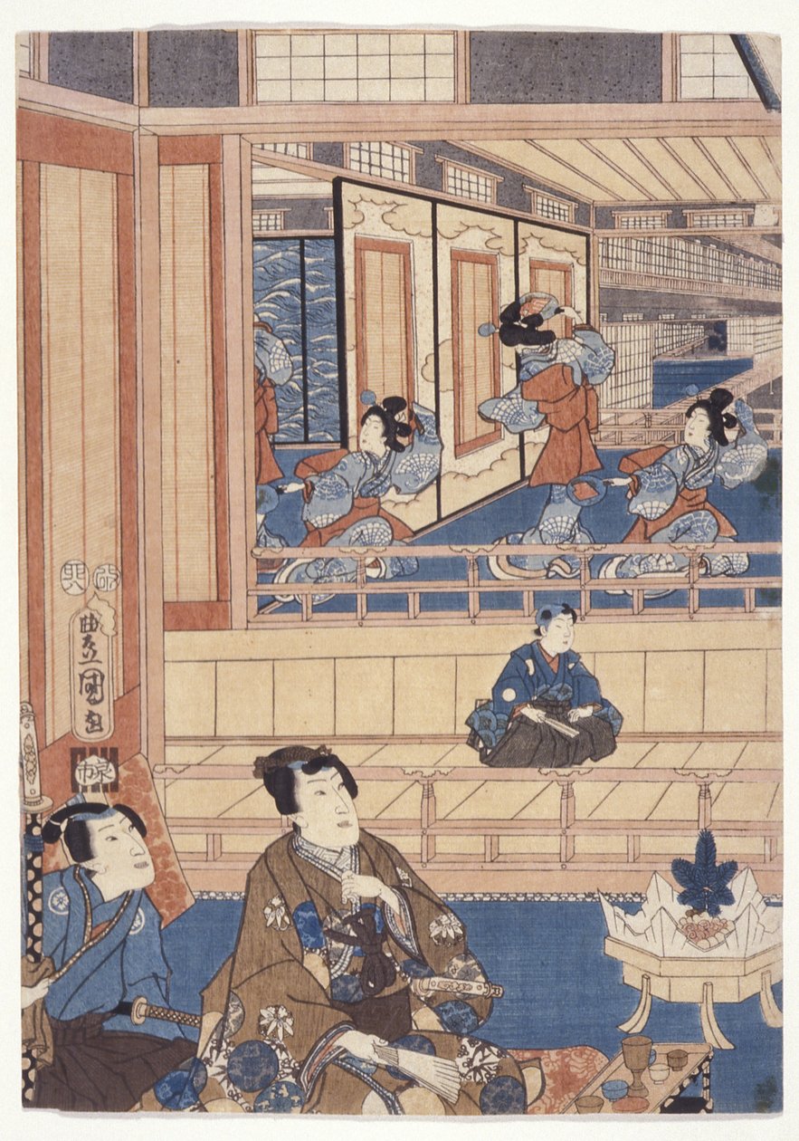Genji (barevný dřevoryt) od School Japanese