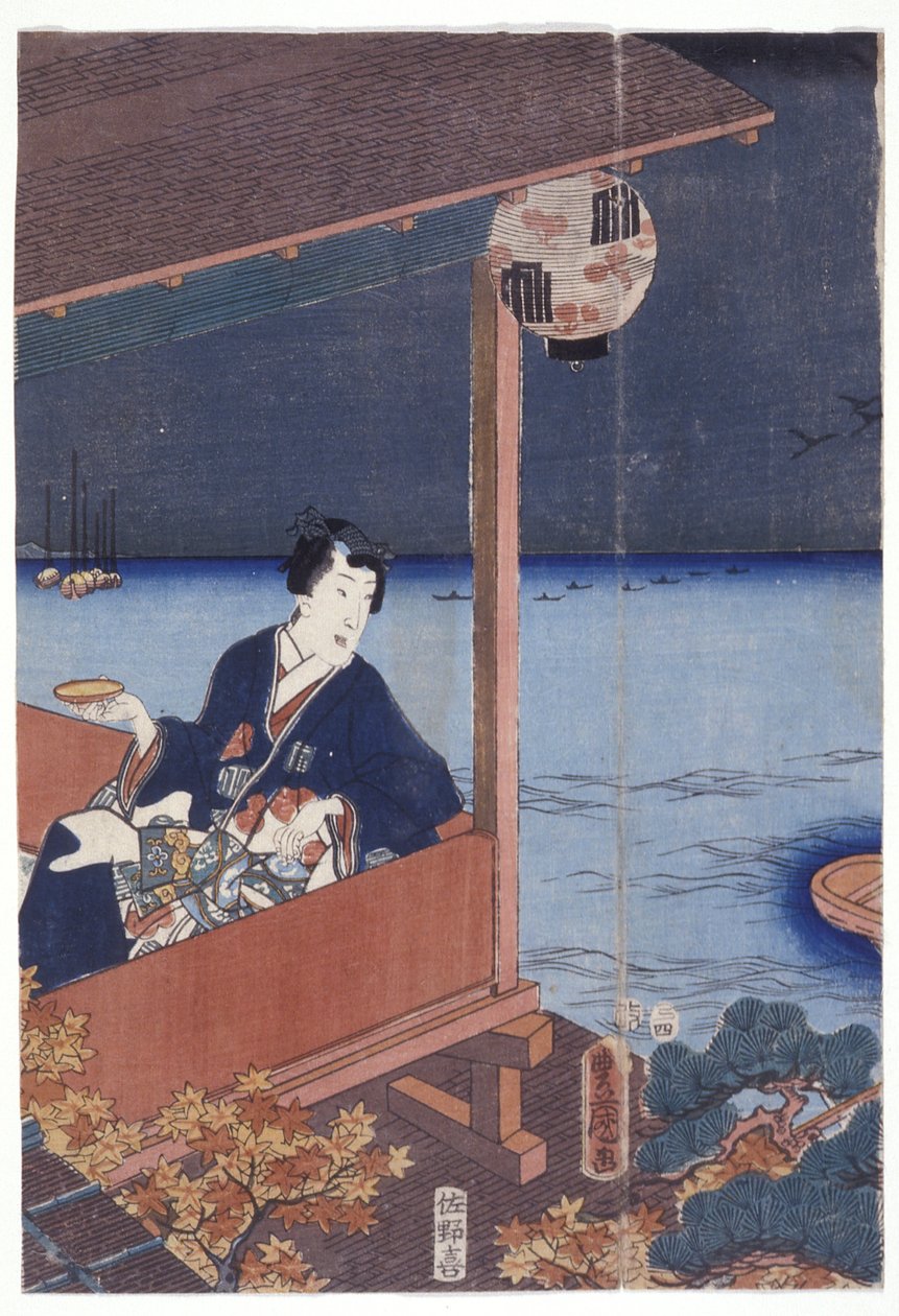 Genji (barevný dřevoryt) od School Japanese