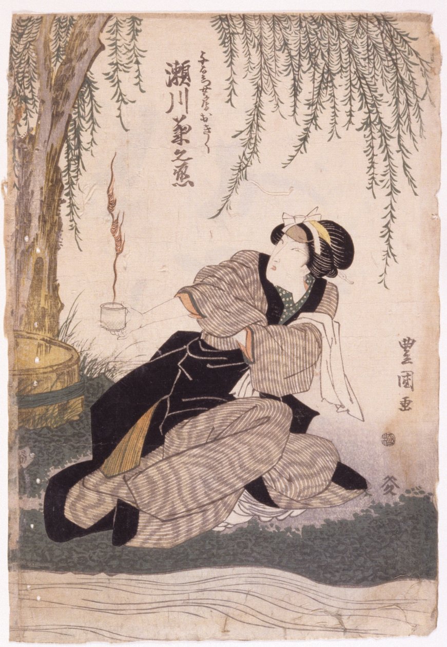 Segawa Kikunojo (barevný dřevoryt) od School Japanese