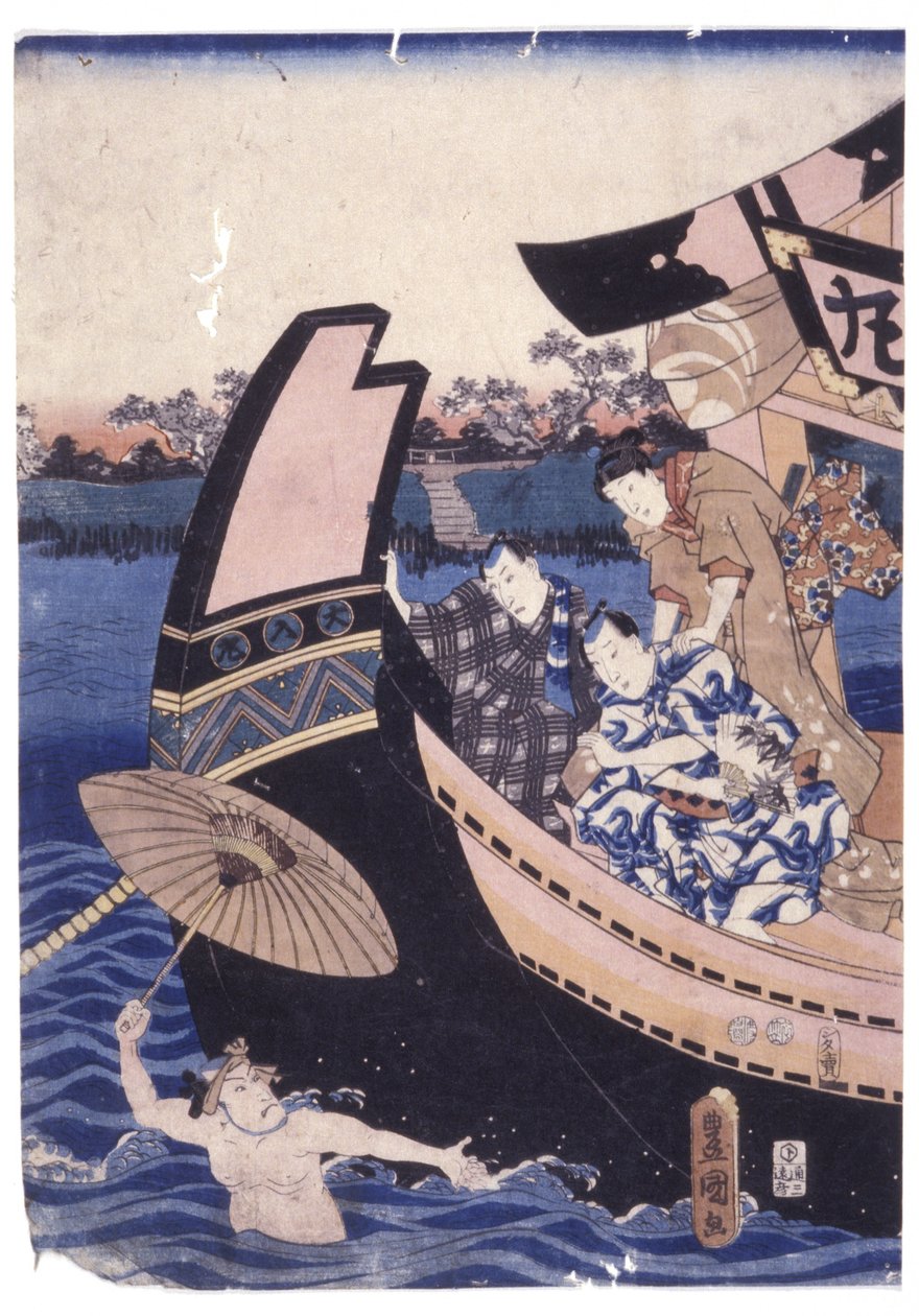 Untitled (Color Woodcut) od School Japanese