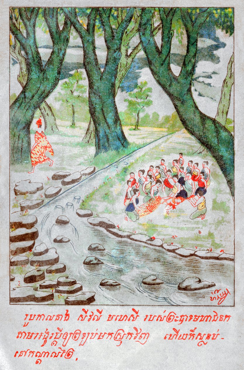 Mahajanaka Jataka. (rytina, cca 1910) od School Laotian