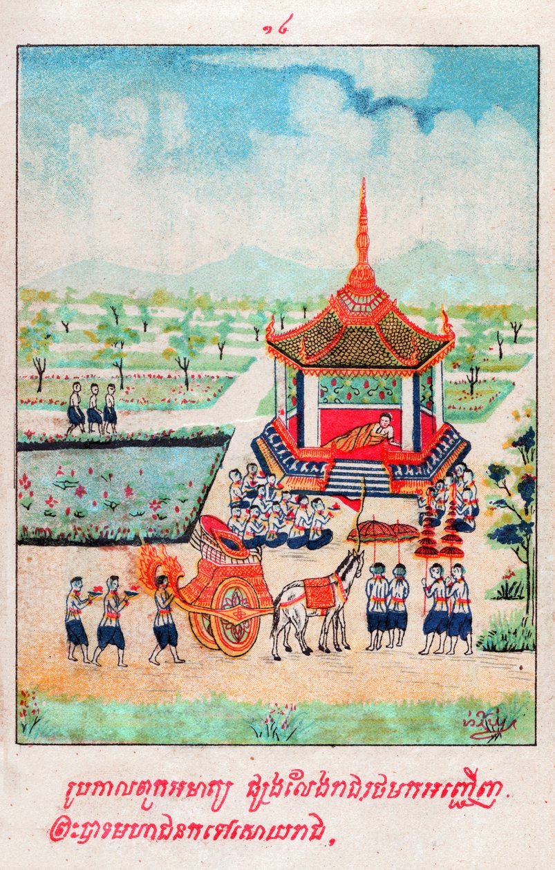 Mahajanaka Jataka. (rytina, cca 1910) od School Laotian