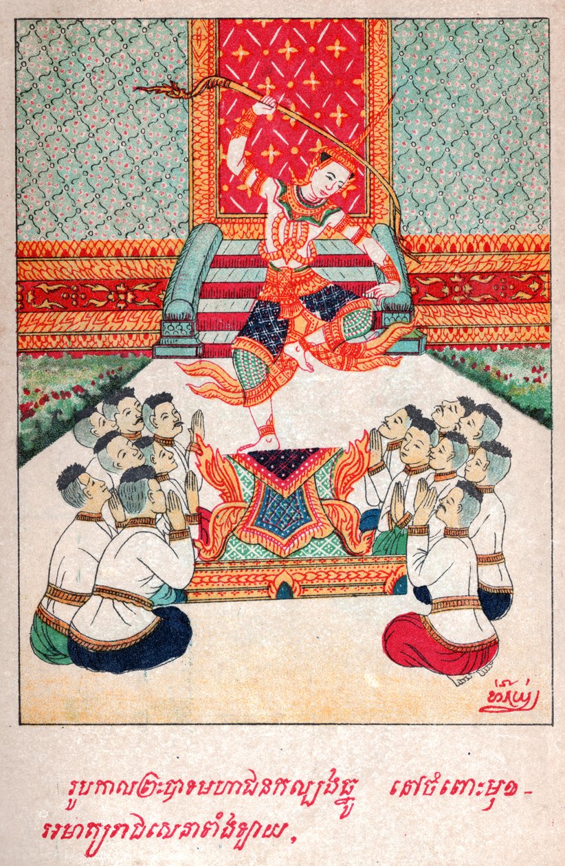Mahajanka Jataka. z. 1910 (ilustrace) od School Laotian
