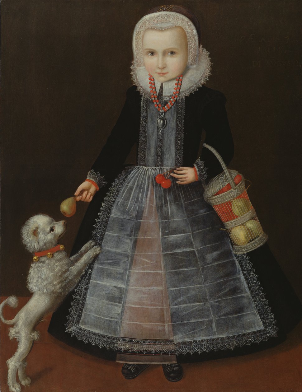 Portrét dívky, c.1610 od School of Friesland