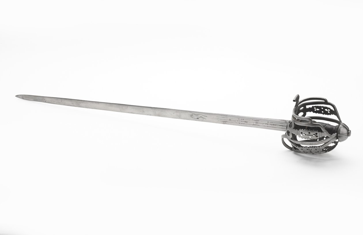 Široký meč s košíkovou rukojetí, cca 1745 (ocel) od Scottish School