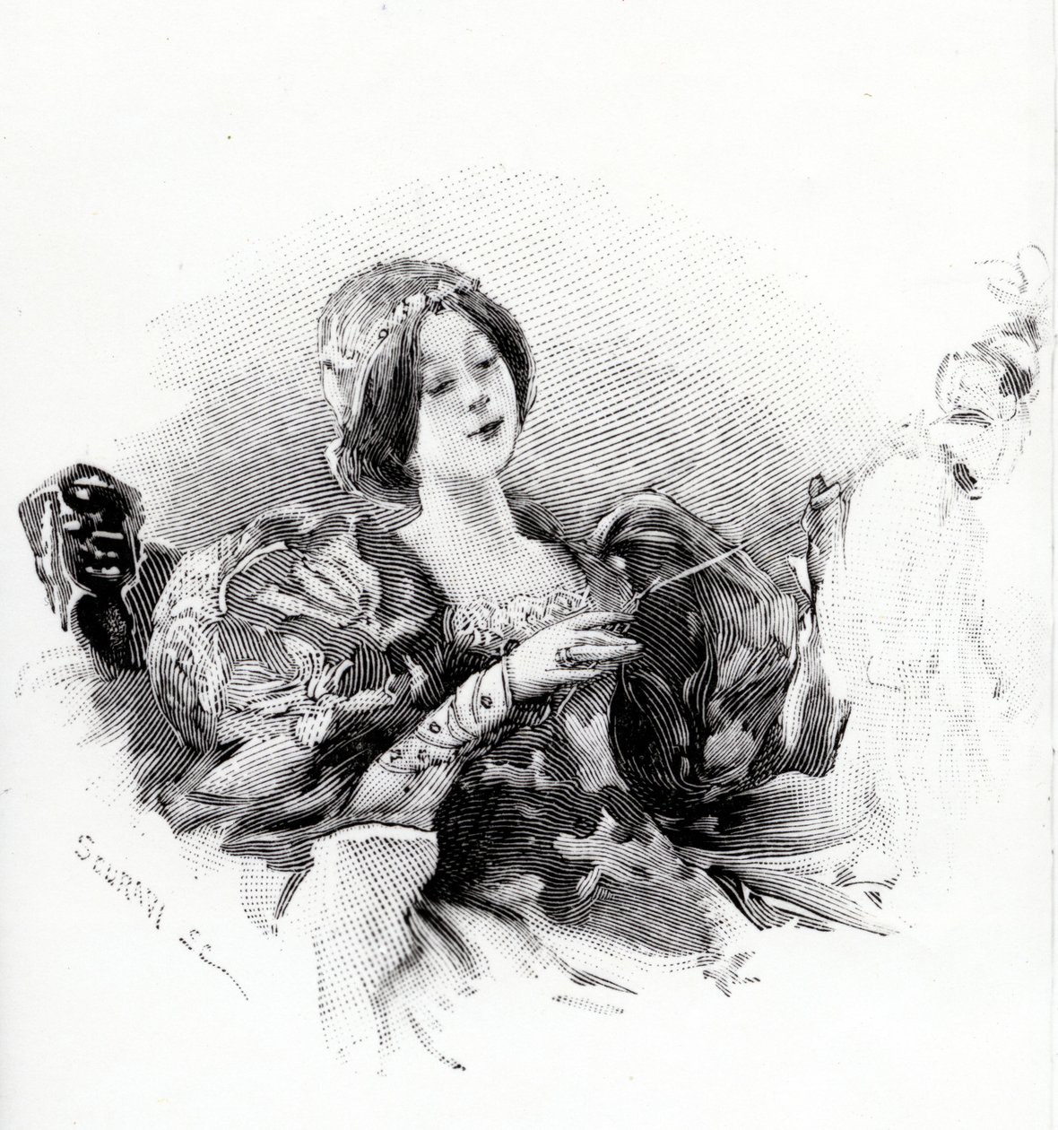 Šípková Růženka, ilustrace z „Les Contes de Perrault“ od Charlese Perraulta, vydáno 1894 od Scuravi