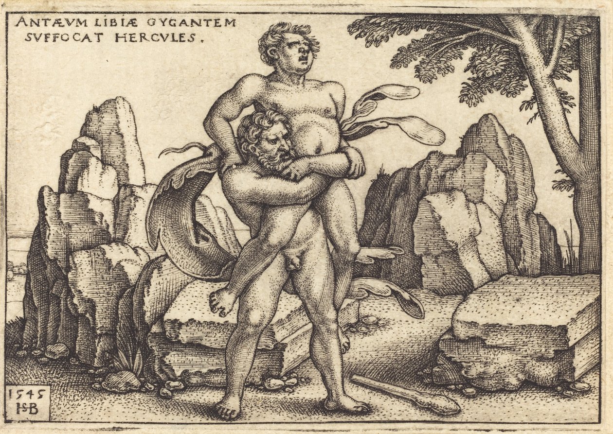 Herkules zabíjí Anthaea od Sebald Beham