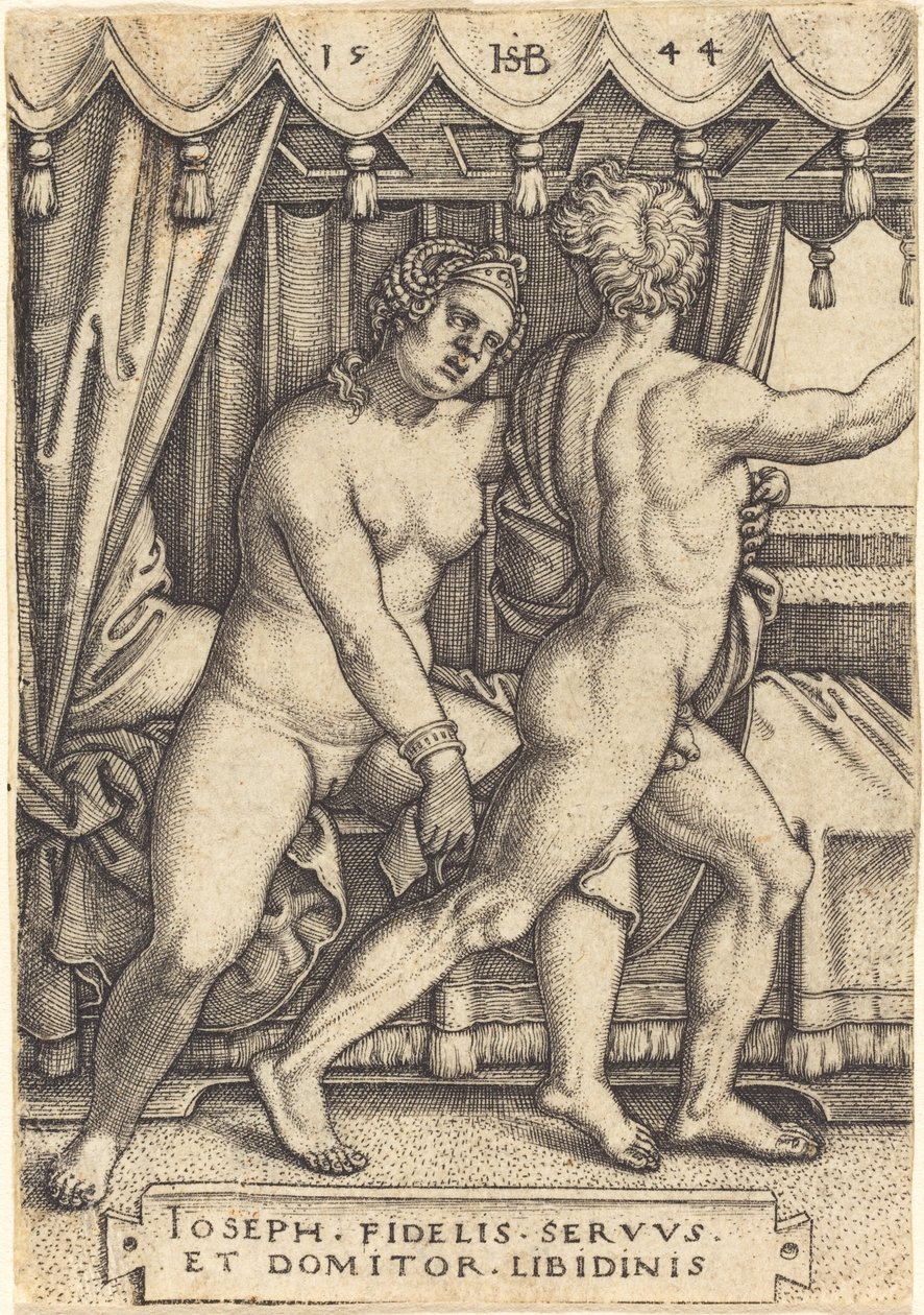 Josefa a Potifarova žena od Sebald Beham