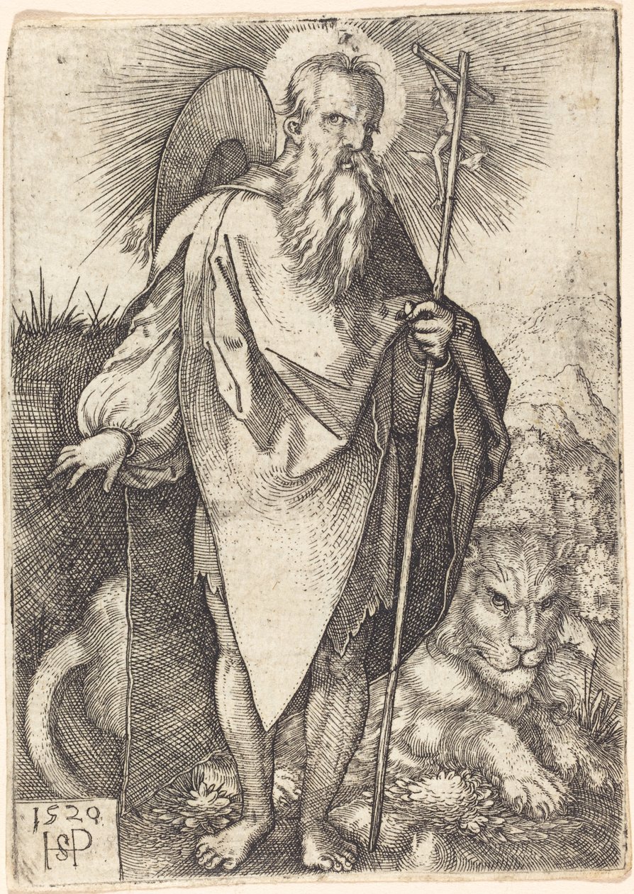 Svatý Jeroným stojící od Sebald Beham