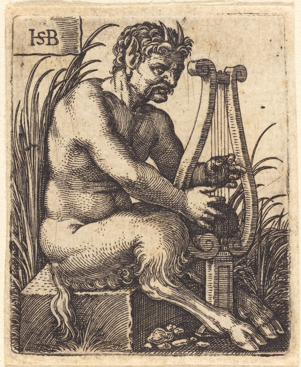 Satyr hrající na lyru od Sebald Beham