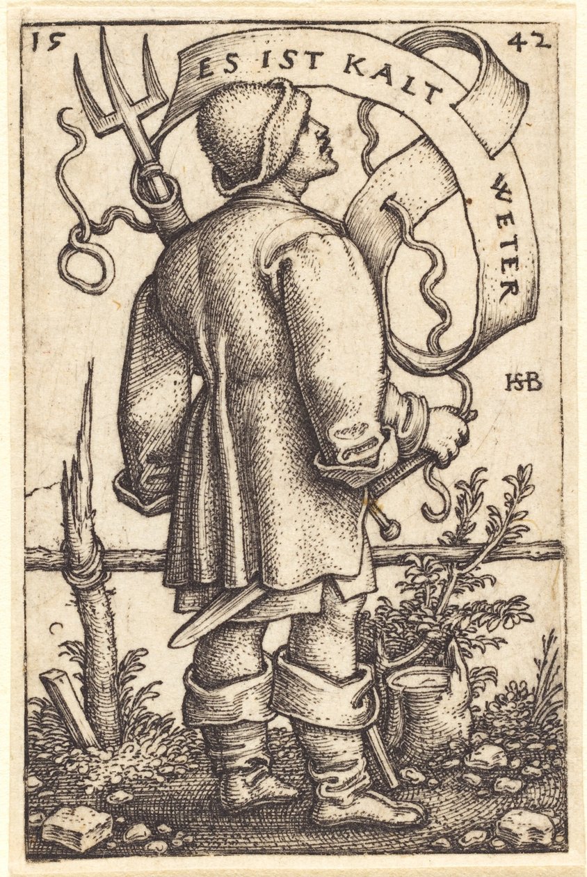 The Weather Peasant: „Je chladné počasí“ od Sebald Beham