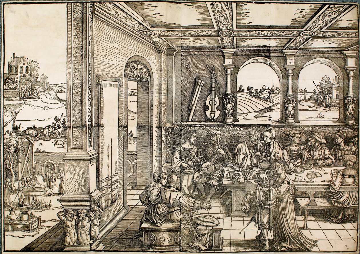 Marnotratný syn, 16. století od Sebald Beham