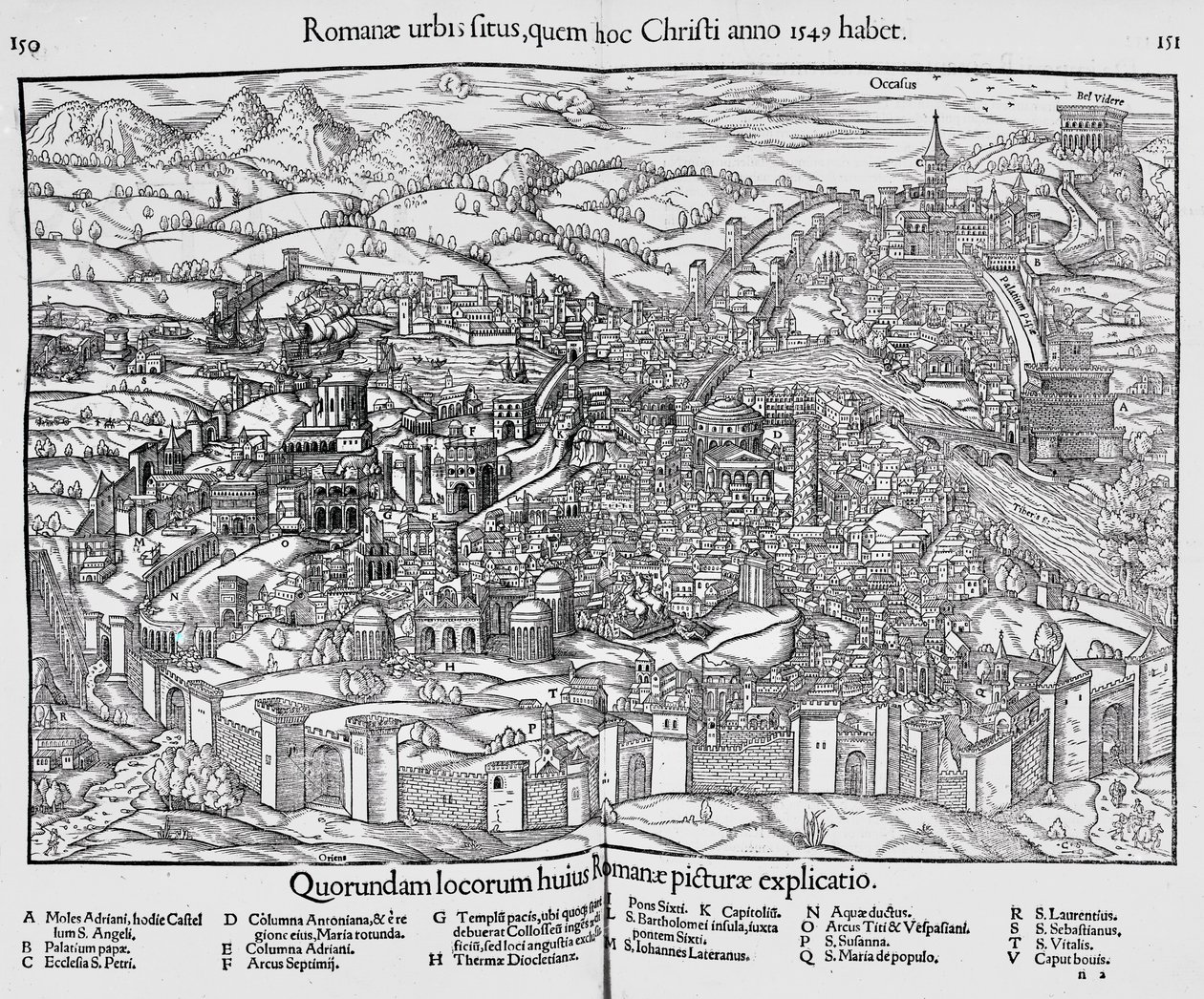 Město Řím, kolem roku 1550 od Sebastian Munster