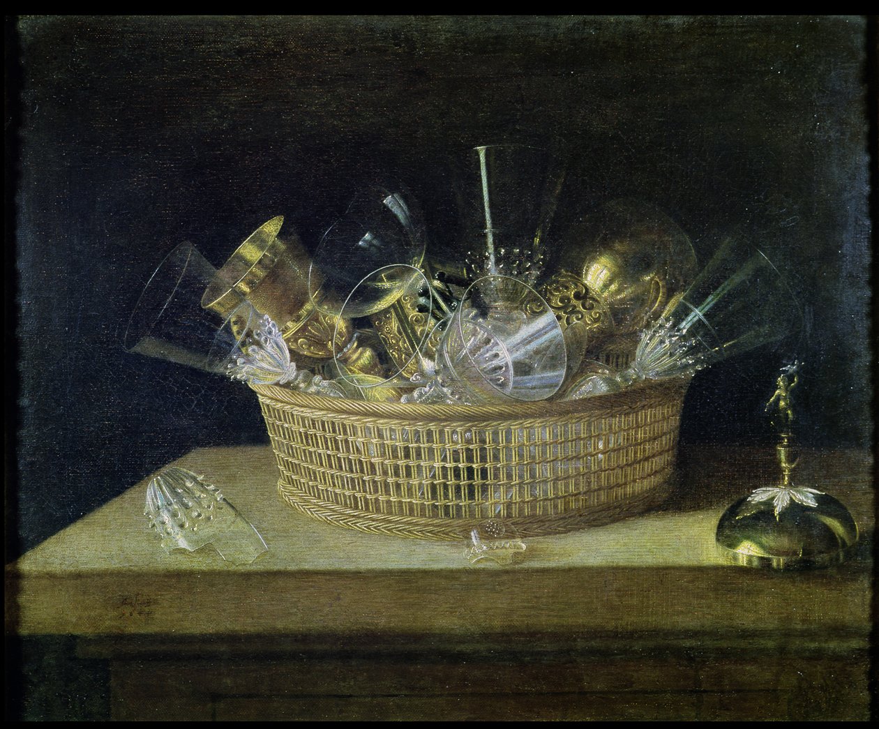 Zátiší s košem sklenic, 1644 od Sebastian Stoskopff