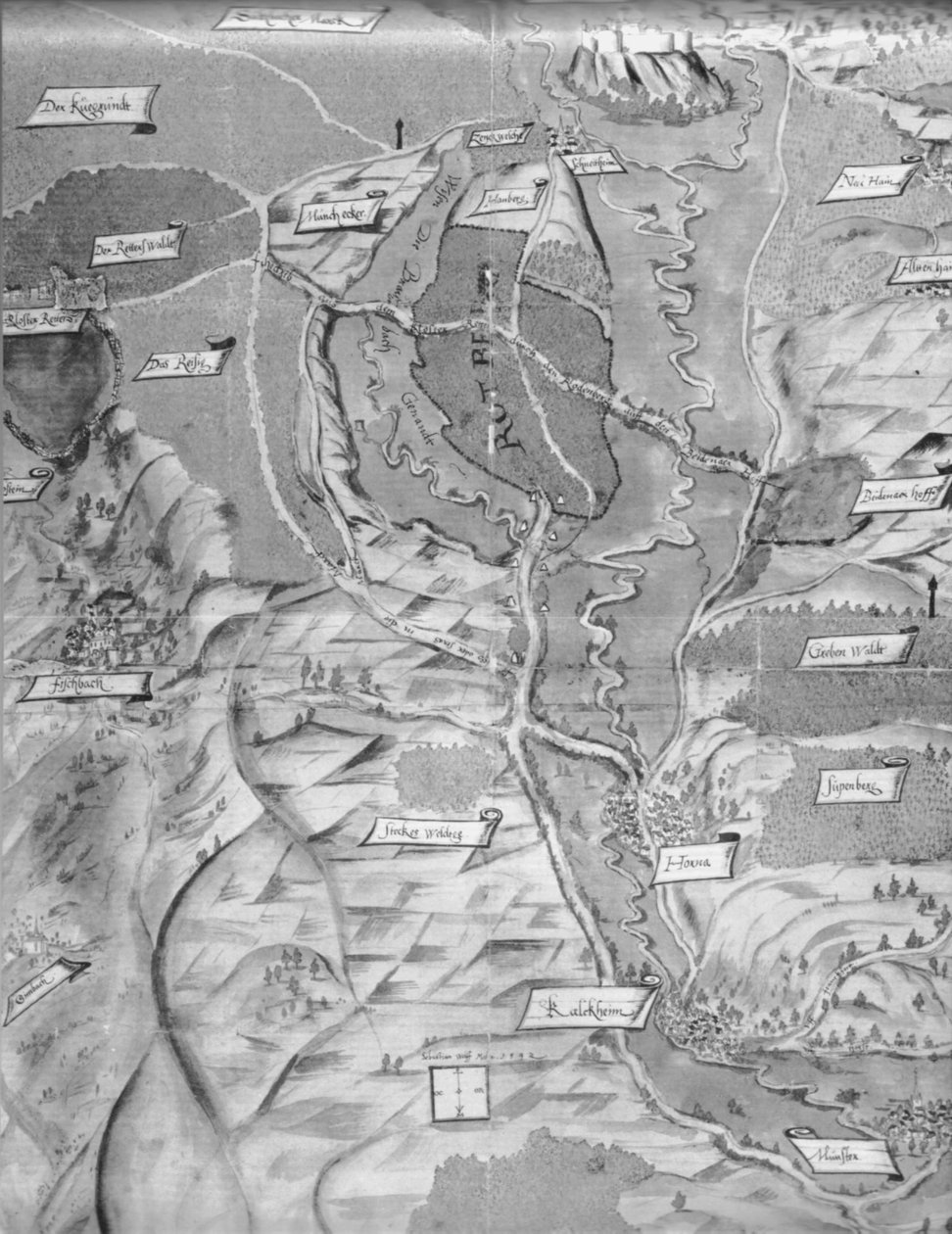 Mapa Kelkheimu a okolí ze 16. století od Sebastian Wolff