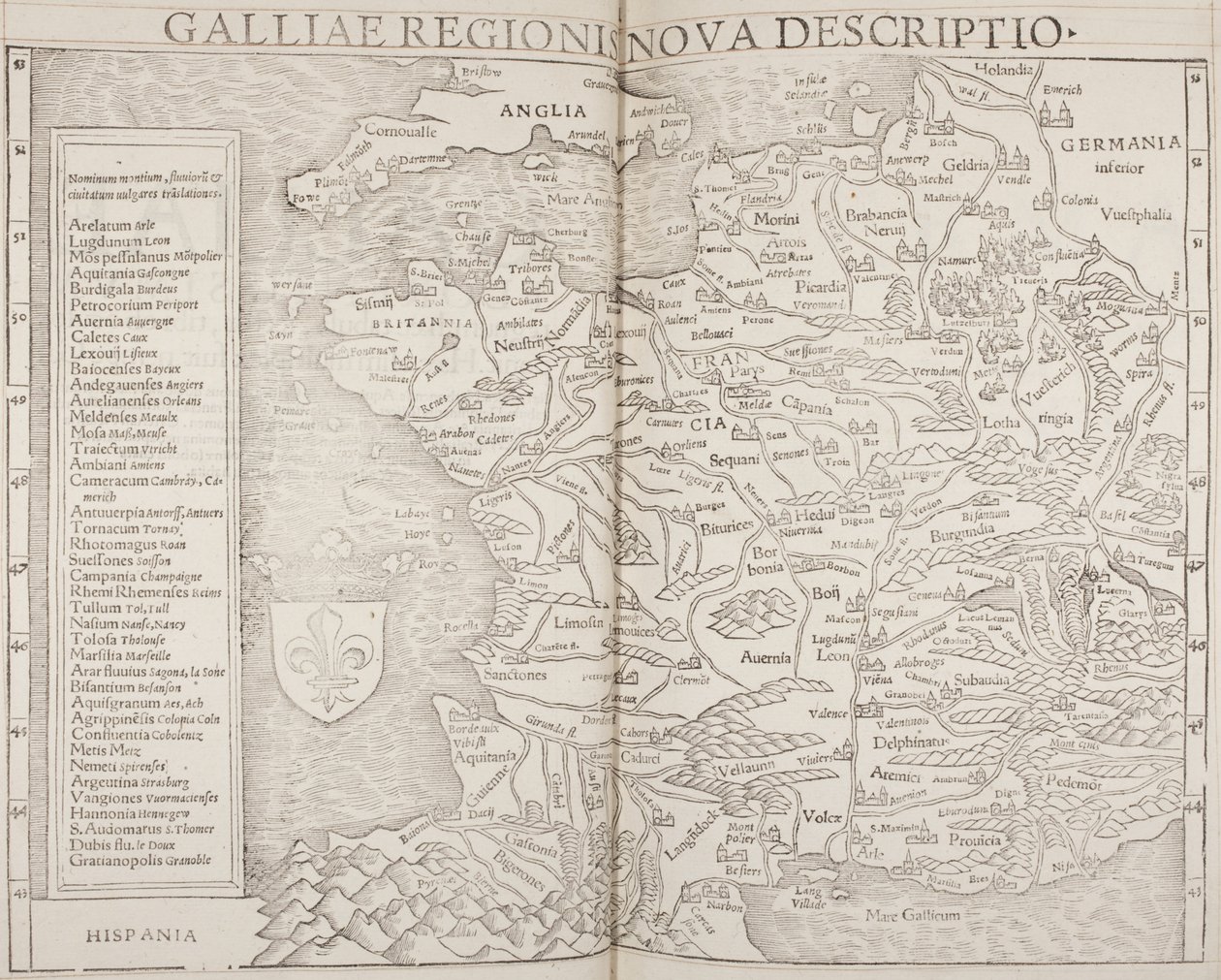 Cosmographia, detail Galie od Sebastian Munster
