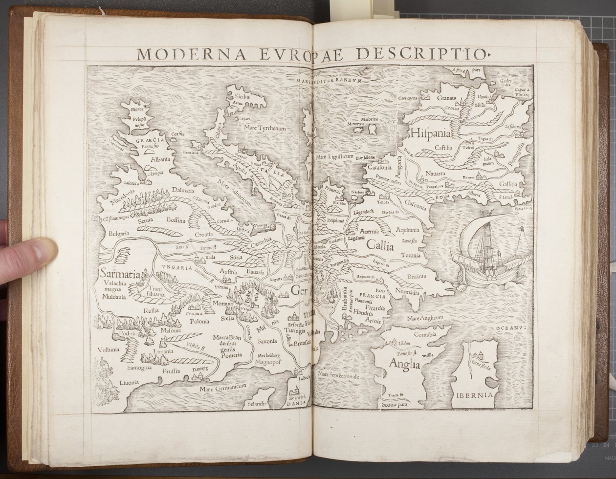 Evropa, z Cosmographia, 1544 od Sebastian Munster