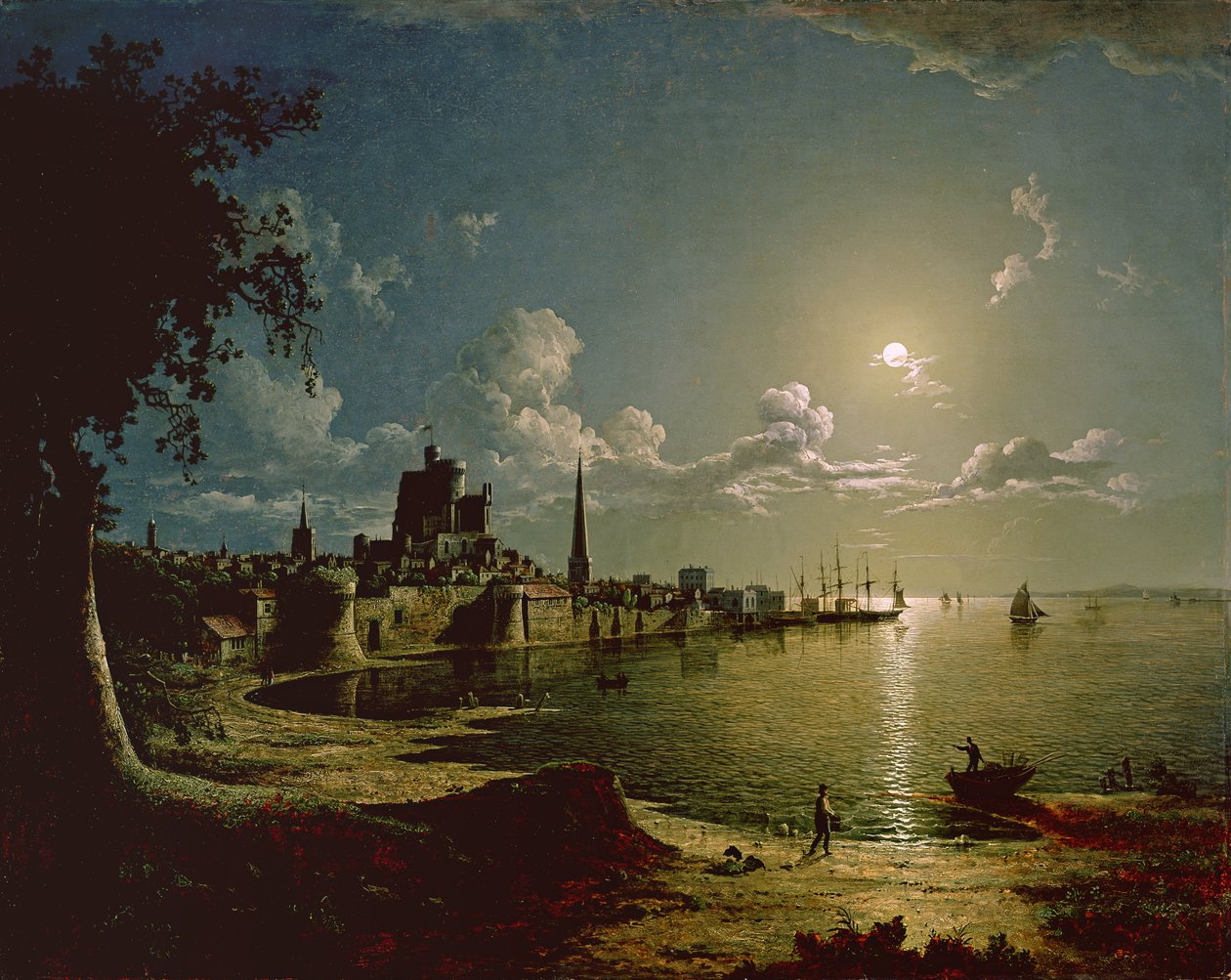 Moonlight Scene, Southampton, 1820 od Sebastian Pether