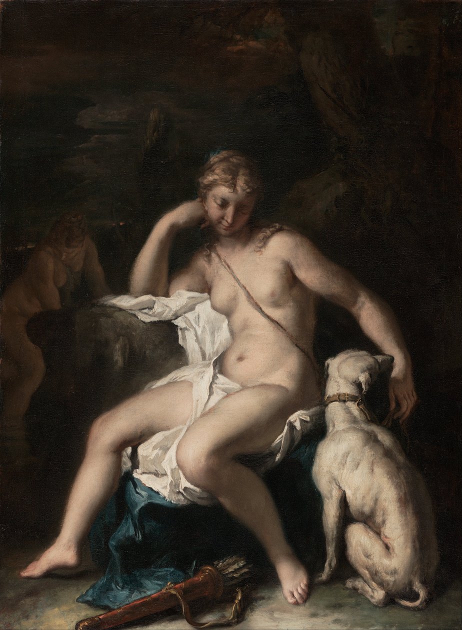 Diana a její pes od Sebastiano Ricci