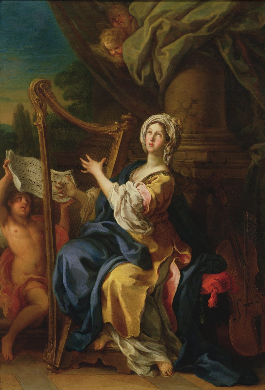 Svatá Cecílie, 1733 (olej na mědi) od Sebastiano Conca