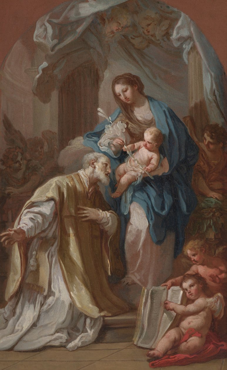 Zjevení Madony sv. Filipu Nerimu od Sebastiano Conca