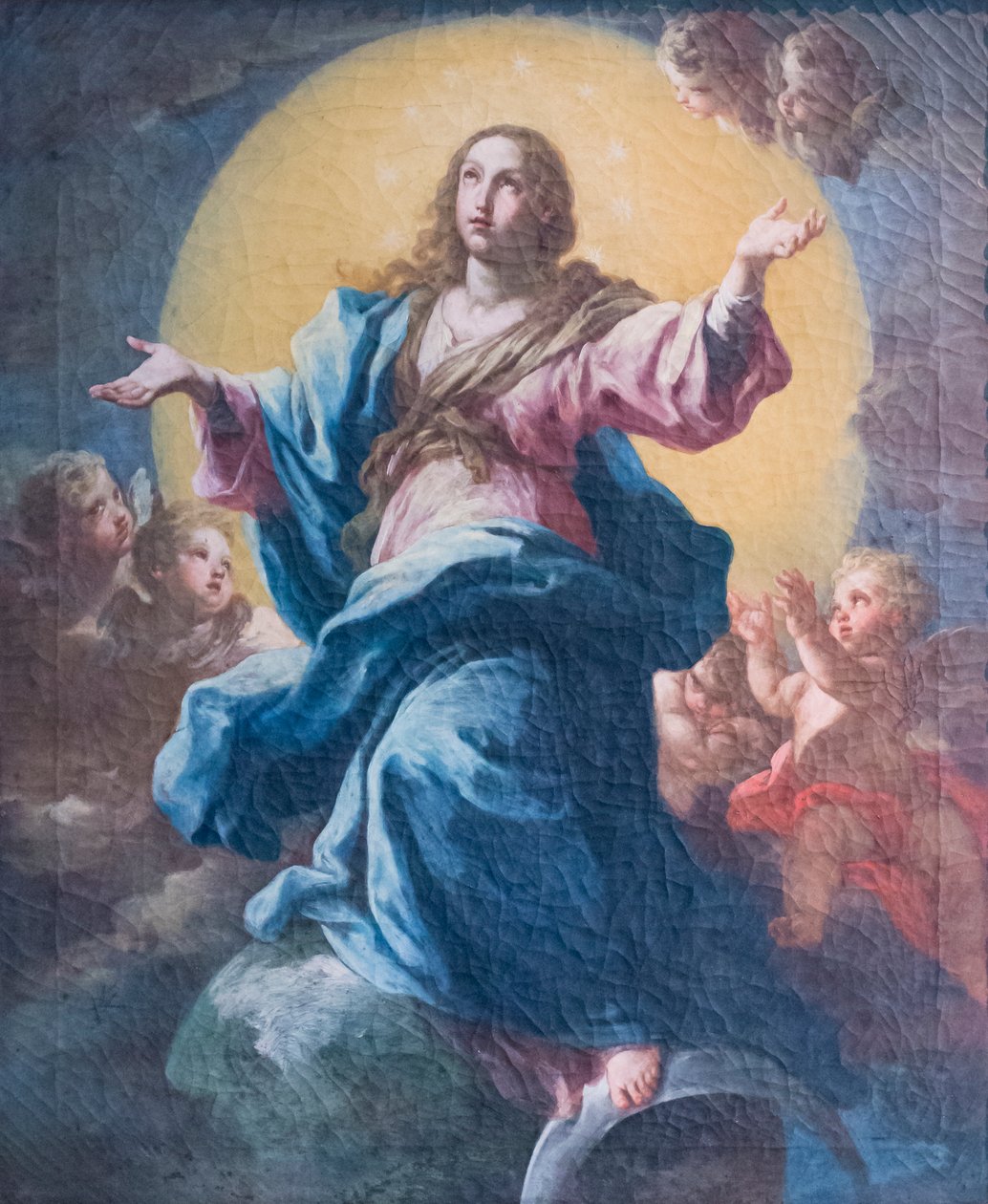 Panna ve slávě a andělé od Sebastiano Conca