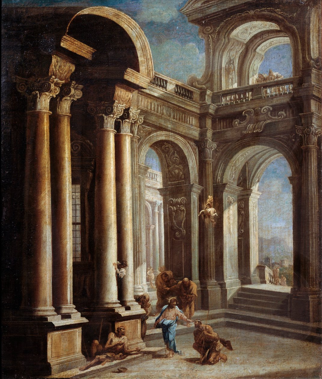 Uzdravení slepého muže z Jericha. od Sebastiano Ricci