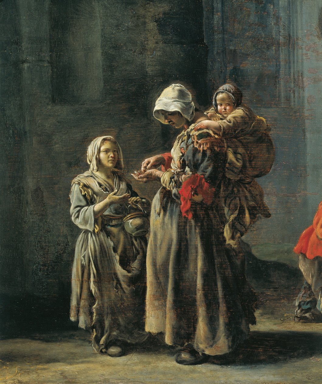 Žebráci, od Sebastiana Bourdona (1616-1671), Detail od Sébastien Bourdon