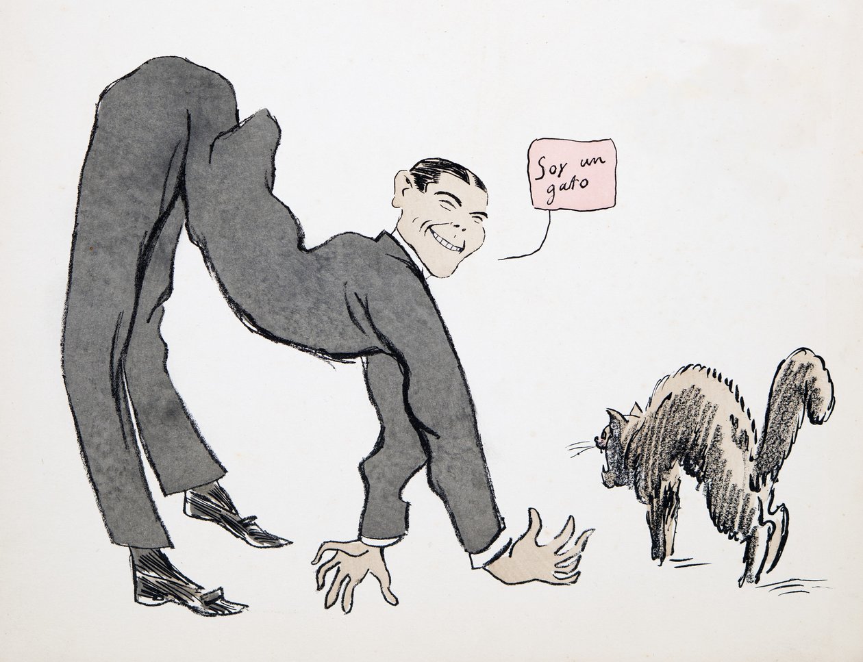 Im a Cat, from White Bottoms, pub. 1927 (barevný blokový tisk) od Sem