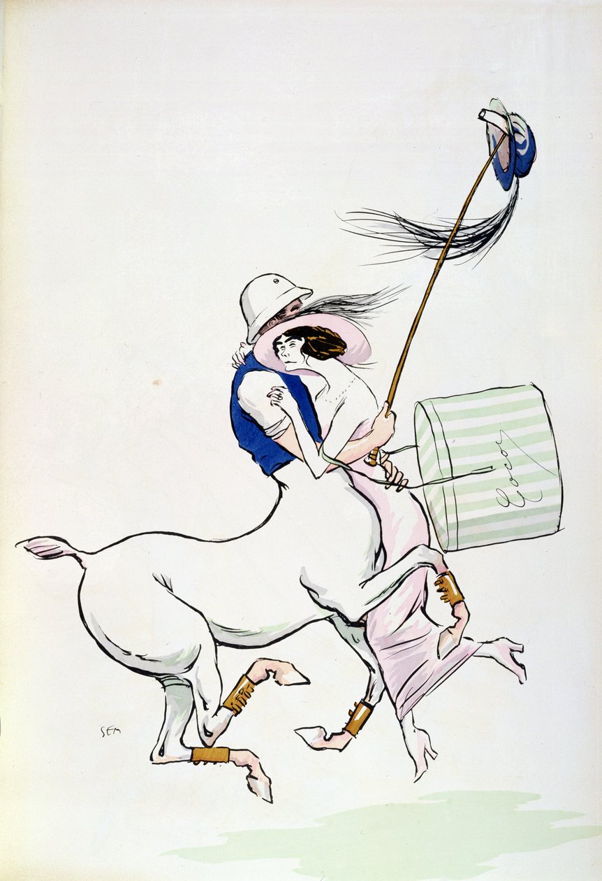 Tangoville sur Mer, karikatura Coco Chanel (1883-1971) tančící s Arthurem 