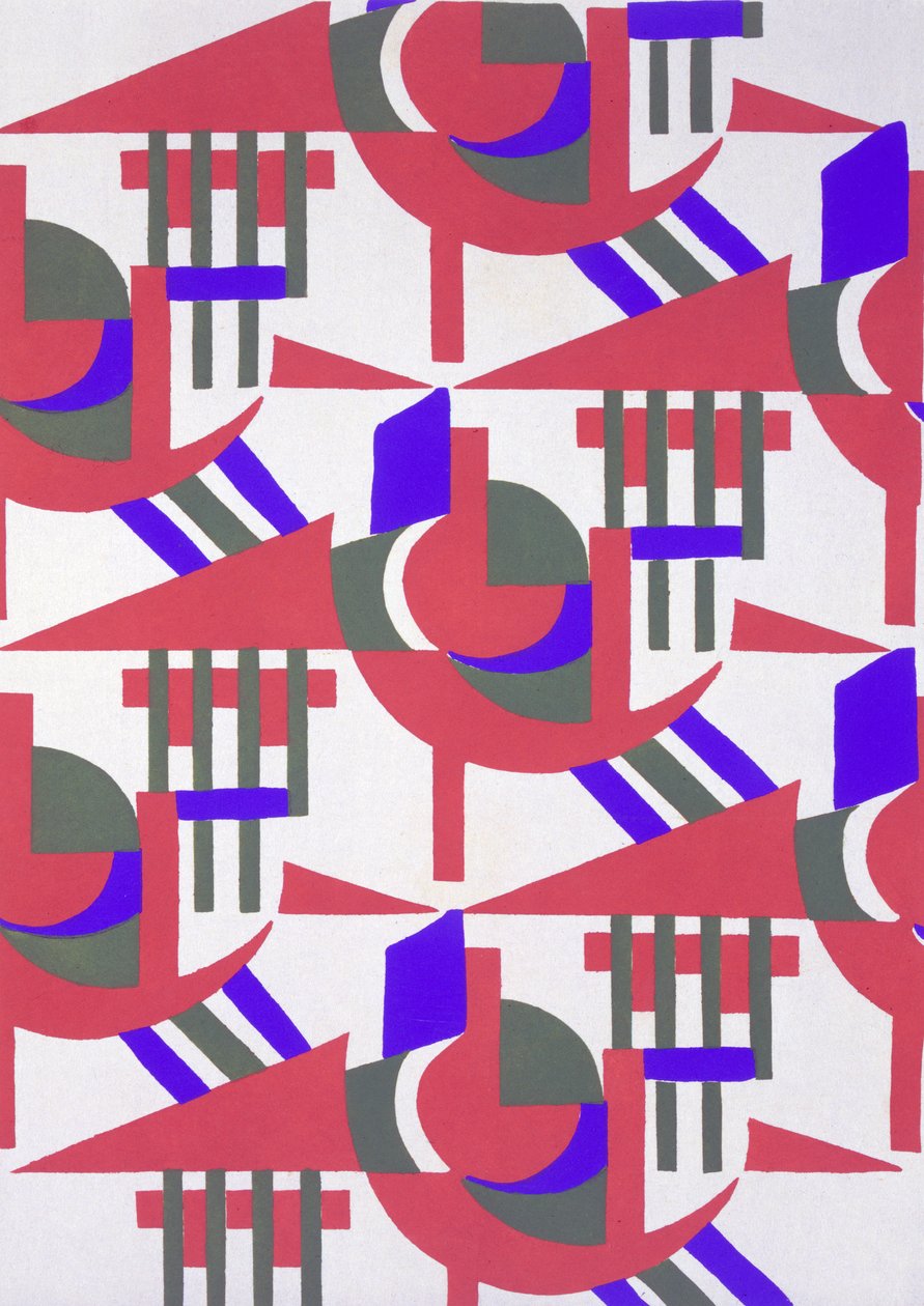 Návrh z knihy "Nouvelles Compositions Decoratives", konec 20. let 20. století (pochoárový tisk) od Serge Gladky
