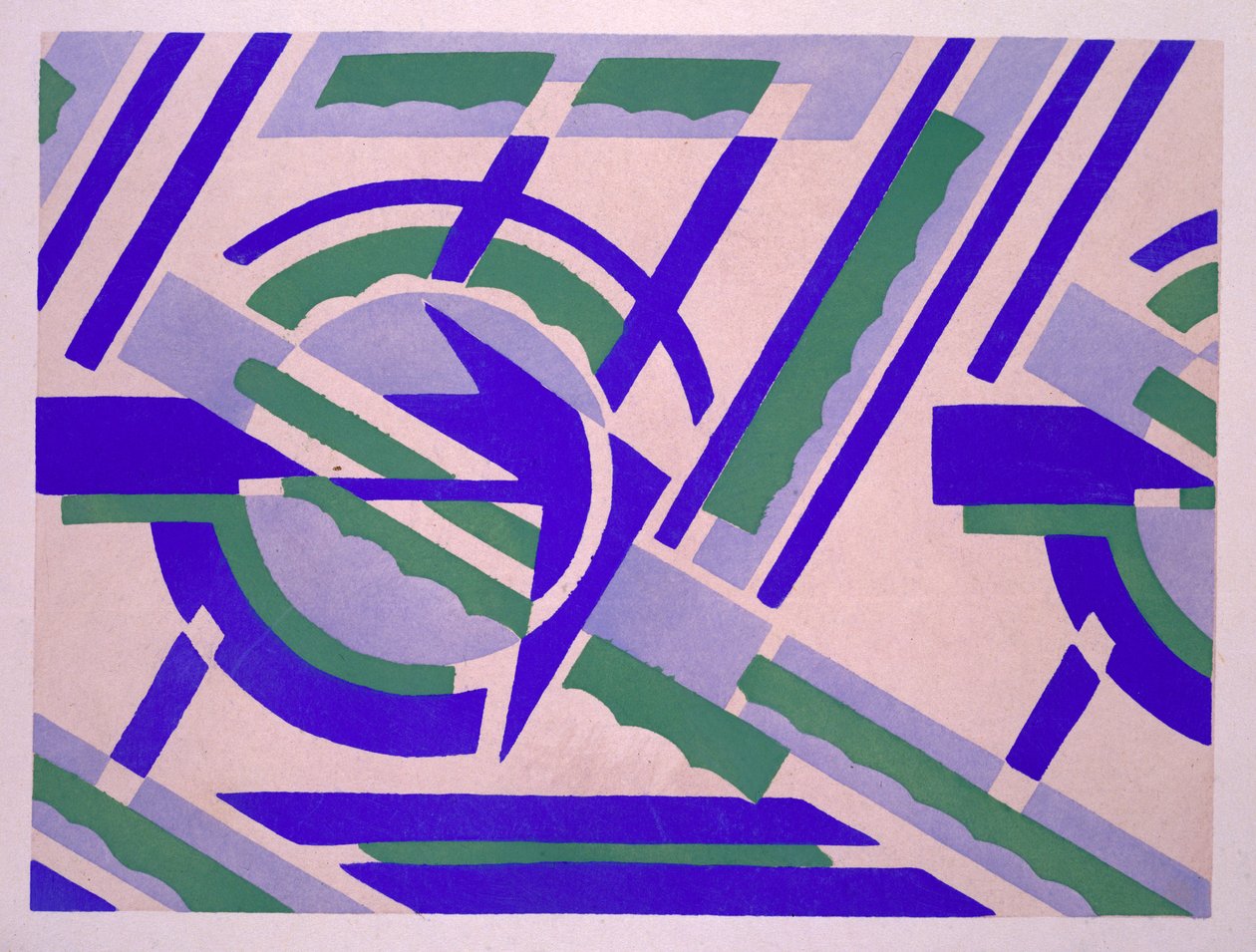 Návrh z knihy "Nouvelles compositions decoratives", konec 20. let 20. století (pochoárový tisk) od Serge Gladky
