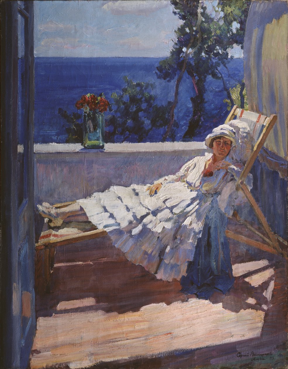 Dáma na balkóně, 1916 od Sergei Arsenevich Vinogradov