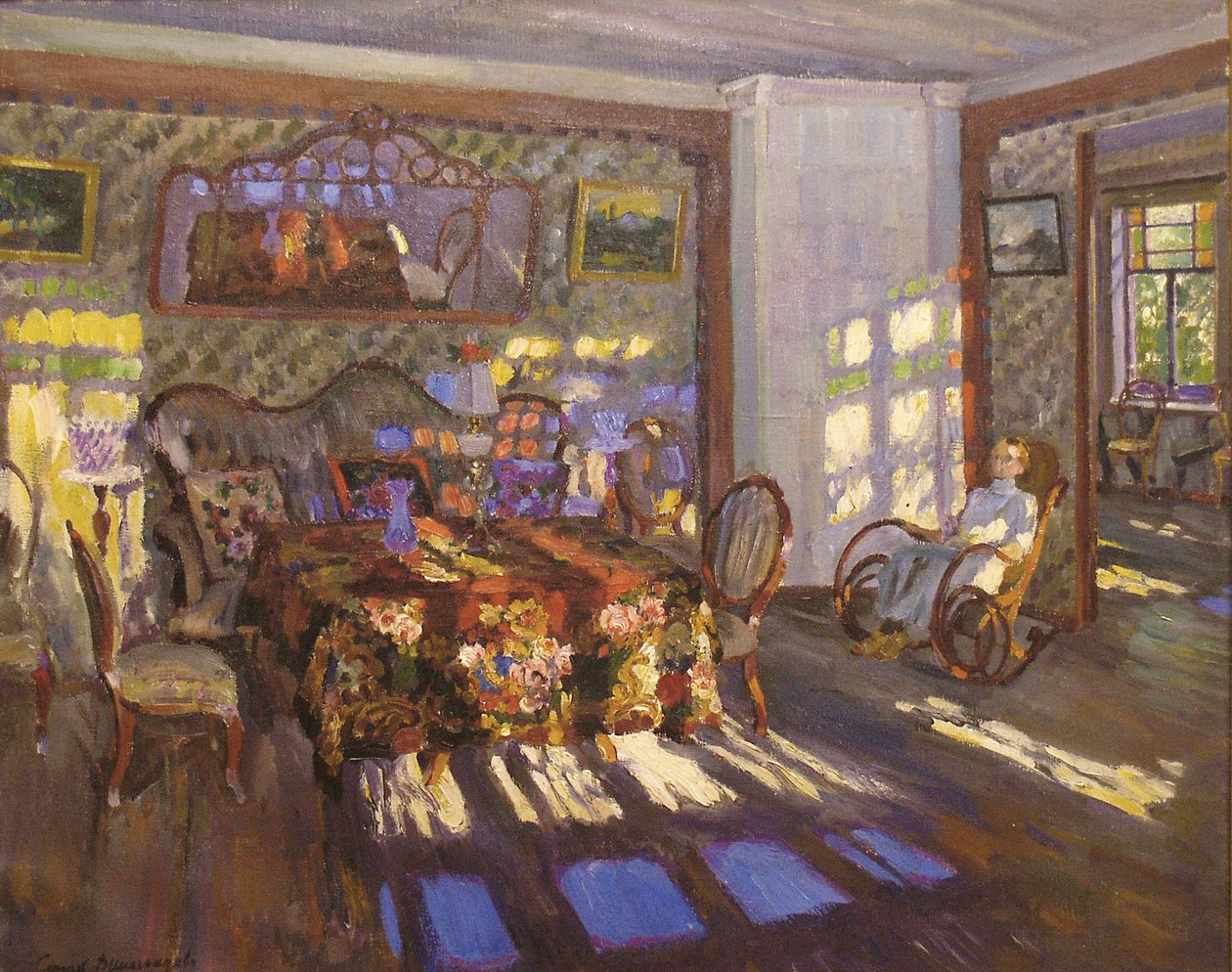 Sluneční světlo přes barevná skleněná okna, 1916 od Sergei Arsenevich Vinogradov