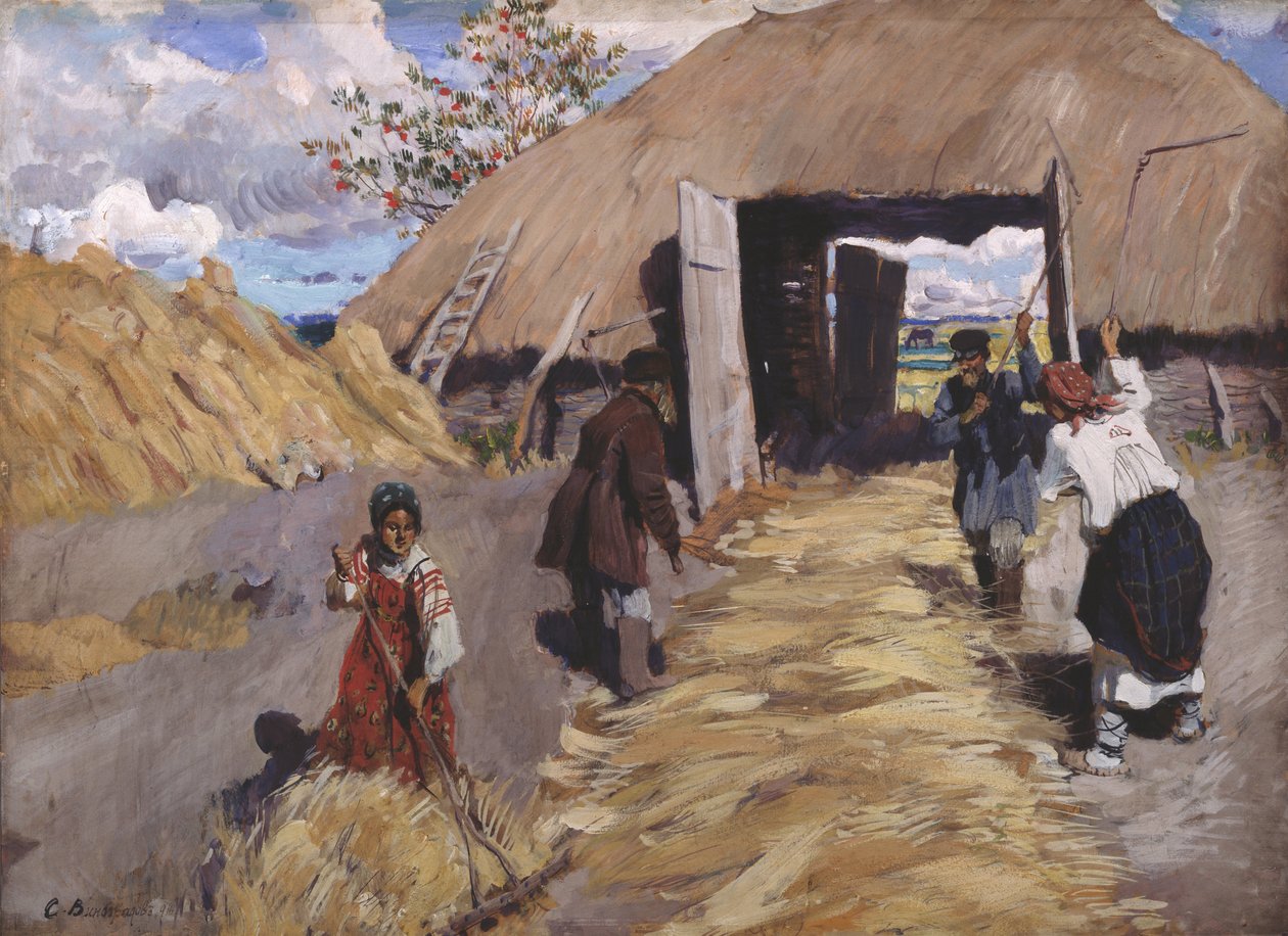The Threshing, 1916 od Sergei Arsenevich Vinogradov