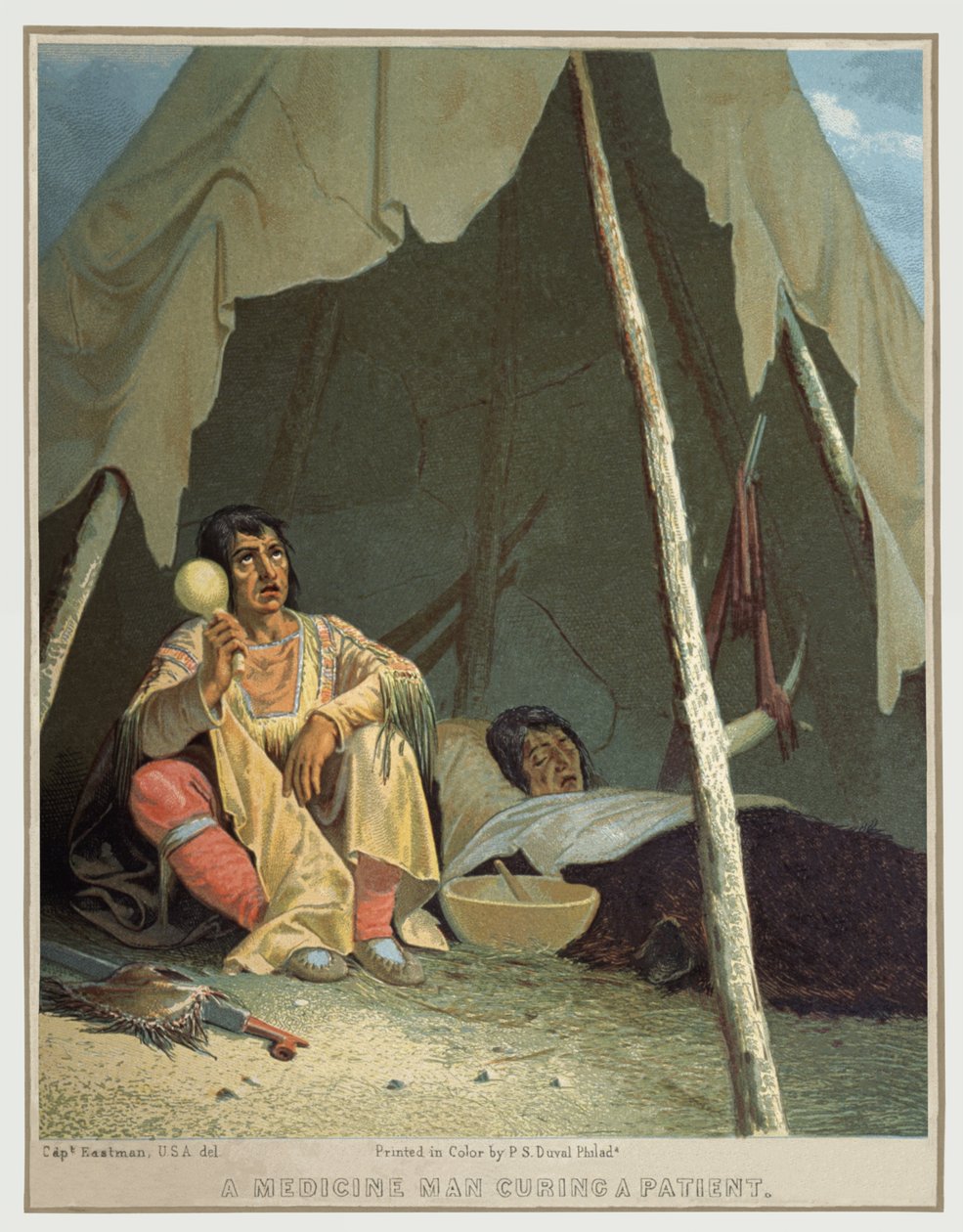 Americký indiánský šaman, cca 1850 (ilustrace) od Seth Eastman