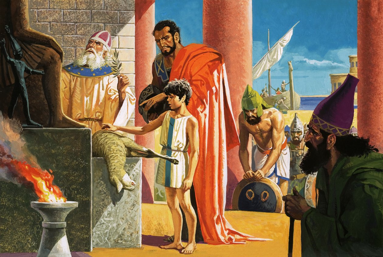 Neidentifikovaná biblická scéna obětování beránka od Severino Baraldi