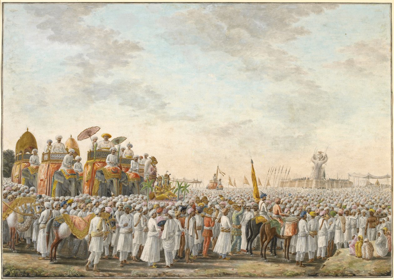 Mailah-Jahn, 1807-30 (kvaš a grafit se zlatem na papíře) od Sewak Ram