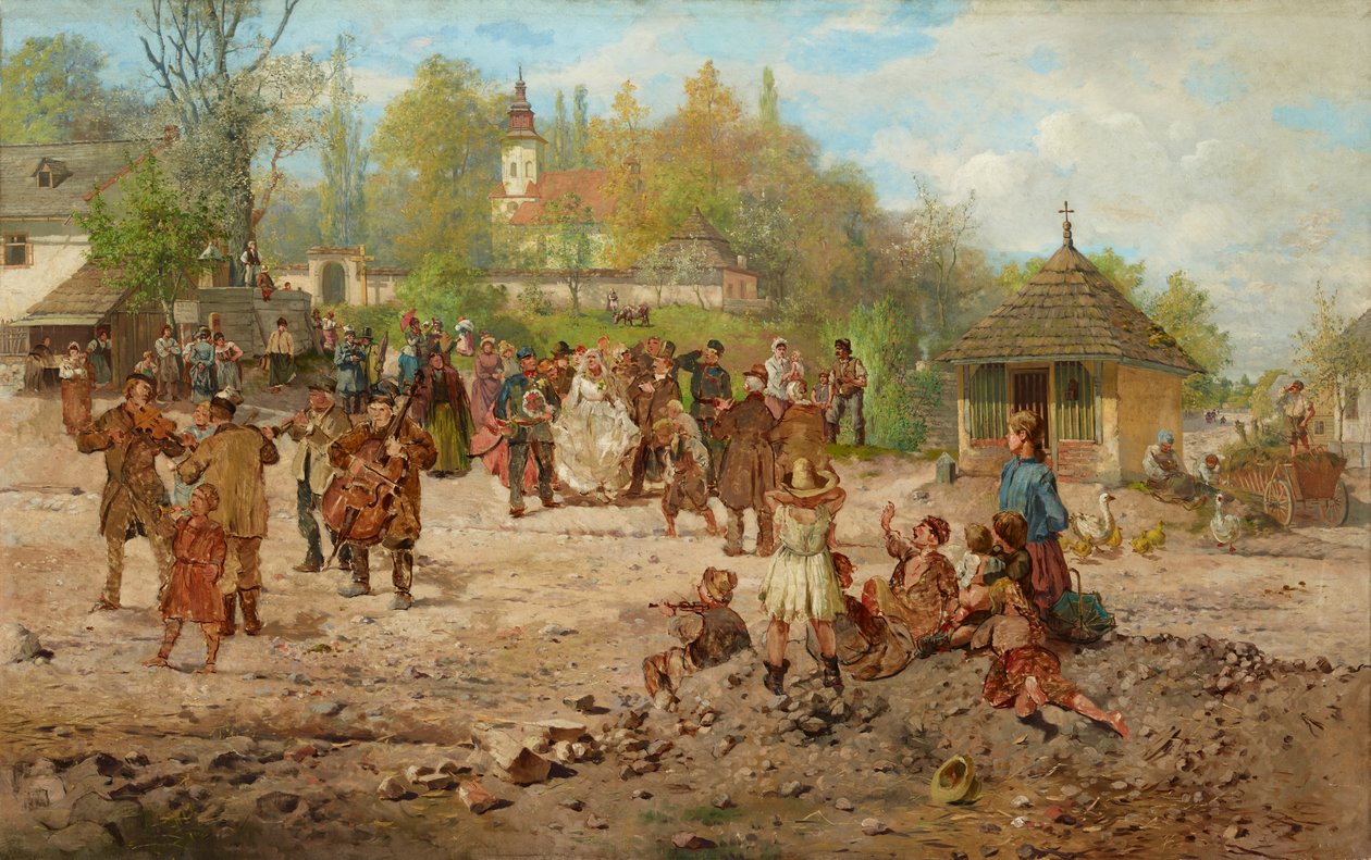 Svatba v Salwator (olej na plátně) od Seweryn Bieszczad