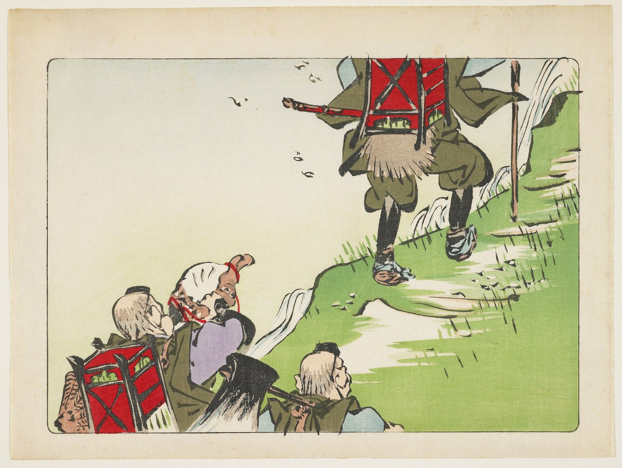(Procesí poutníků), cca 1877 od Shibata Zeshin